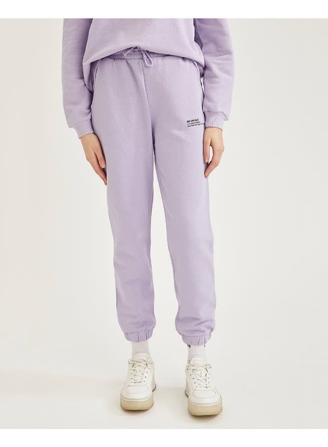 Relaxed Fit Knitted Joggers Lilac